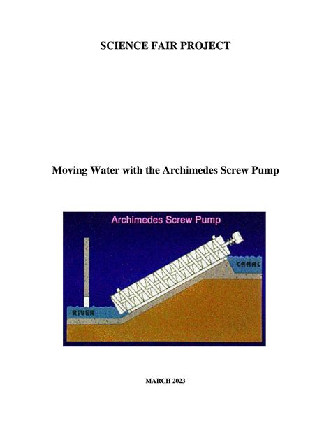 archimedes screw pump science fair project|archimedes screw pump project.